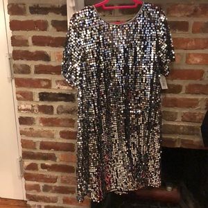 Silver sequin dress